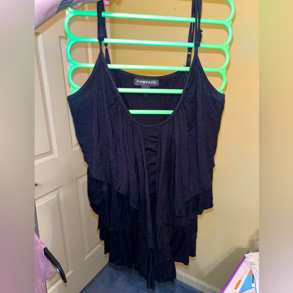 Women’s Rampage Black Ruffled Tank Top- size Small